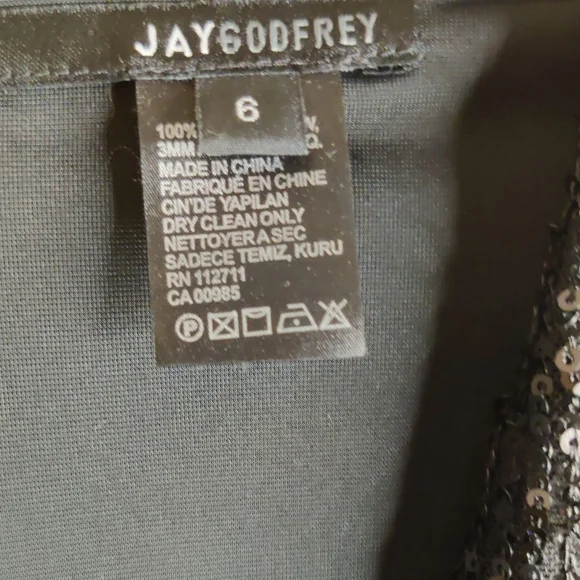 JAYGODFREY Black Sequin Belted Romper Size 6 Nwt
